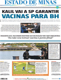 Capa do jornal Estado de Minas 16/12/2020