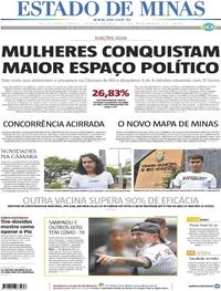 Capa do jornal Estado de Minas 17/11/2020