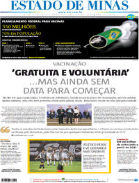 Capa do jornal Estado de Minas 17/12/2020
