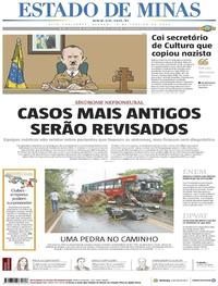 Capa do jornal Estado de Minas 18/01/2020