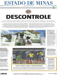 Capa do jornal Estado de Minas 18/11/2020