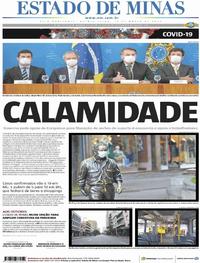 Capa do jornal Estado de Minas 19/03/2020