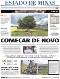 Capa do jornal Estado de Minas 19/04/2020