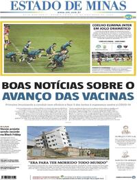 Capa do jornal Estado de Minas 19/11/2020