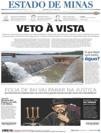 Capa do jornal Estado de Minas 20/02/2020