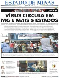Capa do jornal Estado de Minas 20/03/2020