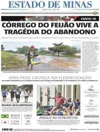 Capa do jornal Estado de Minas 20/04/2020