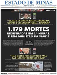 Capa do jornal Estado de Minas 20/05/2020