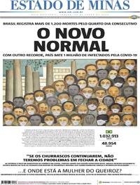 Capa do jornal Estado de Minas 20/06/2020