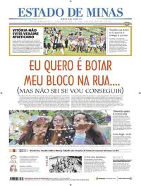 Capa do jornal Estado de Minas 21/02/2020