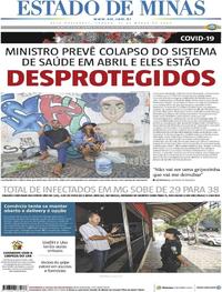 Capa do jornal Estado de Minas 21/03/2020