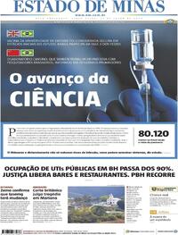 Capa do jornal Estado de Minas 21/07/2020