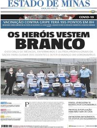 Capa do jornal Estado de Minas 22/03/2020