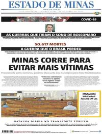 Capa do jornal Estado de Minas 22/06/2020