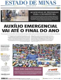 Capa do jornal Estado de Minas 22/08/2020