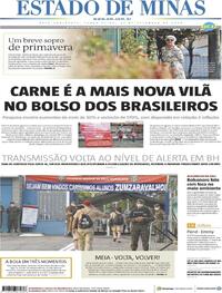 Capa do jornal Estado de Minas 22/09/2020