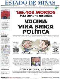 Capa do jornal Estado de Minas 22/10/2020