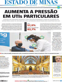 Capa do jornal Estado de Minas 22/12/2020