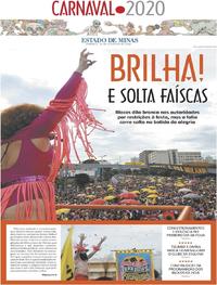 Capa do jornal Estado de Minas 23/02/2020
