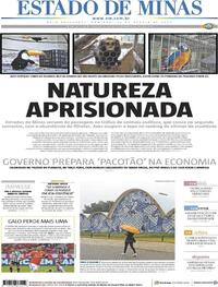 Capa do jornal Estado de Minas 23/08/2020