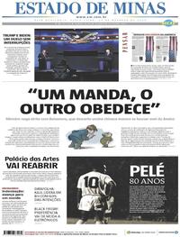 Capa do jornal Estado de Minas 23/10/2020