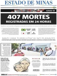 Capa do jornal Estado de Minas 24/04/2020