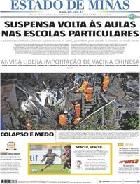 Capa do jornal Estado de Minas 24/10/2020