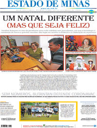 Capa do jornal Estado de Minas 24/12/2020