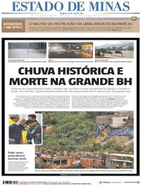 Capa do jornal Estado de Minas 25/01/2020