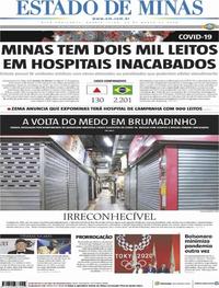 Capa do jornal Estado de Minas 25/03/2020