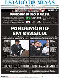 Capa do jornal Estado de Minas 25/04/2020
