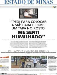 Capa do jornal Estado de Minas 25/07/2020