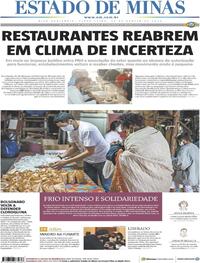 Capa do jornal Estado de Minas 25/08/2020