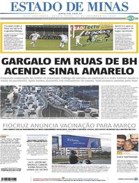 Capa do jornal Estado de Minas 25/11/2020