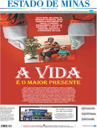 Capa do jornal Estado de Minas 25/12/2020