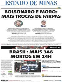 Capa do jornal Estado de Minas 26/04/2020