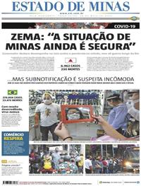Capa do jornal Estado de Minas 26/05/2020