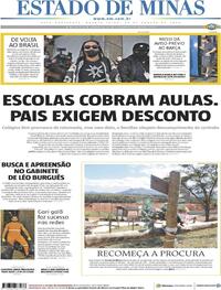 Capa do jornal Estado de Minas 26/08/2020
