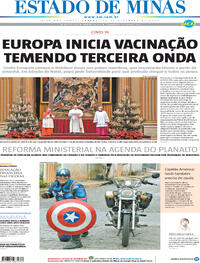 Capa do jornal Estado de Minas 26/12/2020