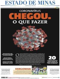 Capa do jornal Estado de Minas 27/02/2020