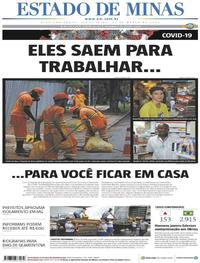 Capa do jornal Estado de Minas 27/03/2020