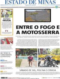 Capa do jornal Estado de Minas 27/09/2020