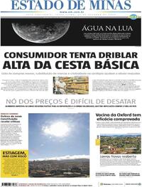 Capa do jornal Estado de Minas 27/10/2020