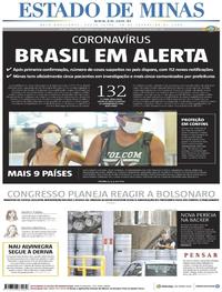Capa do jornal Estado de Minas 28/02/2020