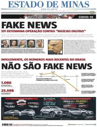 Capa do jornal Estado de Minas 28/05/2020