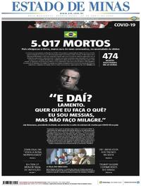 Capa do jornal Estado de Minas 29/04/2020