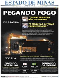 Capa do jornal Estado de Minas 29/05/2020