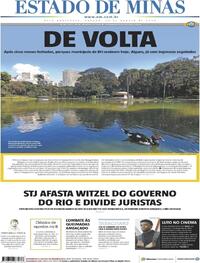 Capa do jornal Estado de Minas 29/08/2020