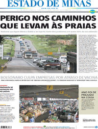 Capa do jornal Estado de Minas 29/12/2020