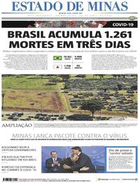 Capa do jornal Estado de Minas 30/04/2020